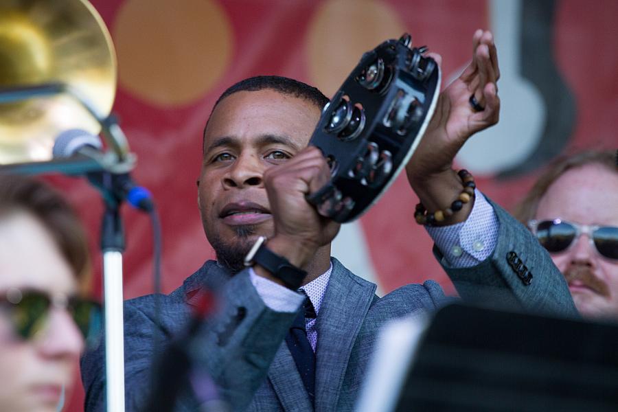 John Gray with tambourine