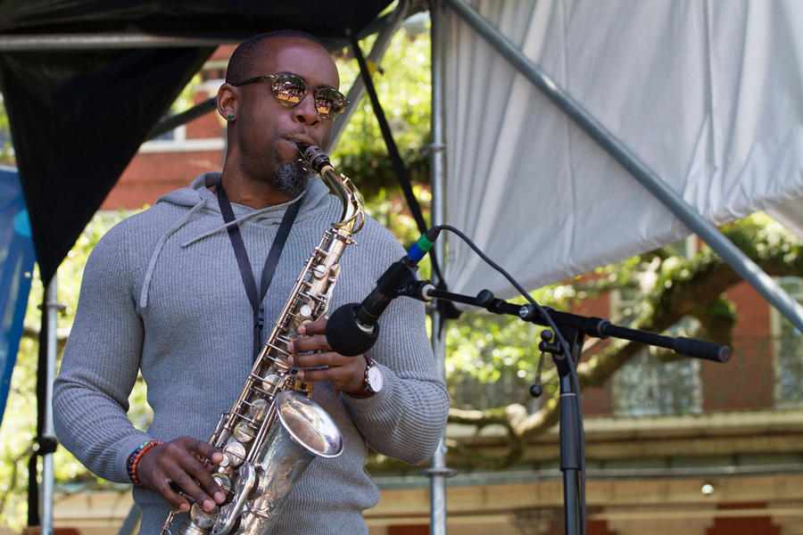 Aaron Fletcher on saxophone