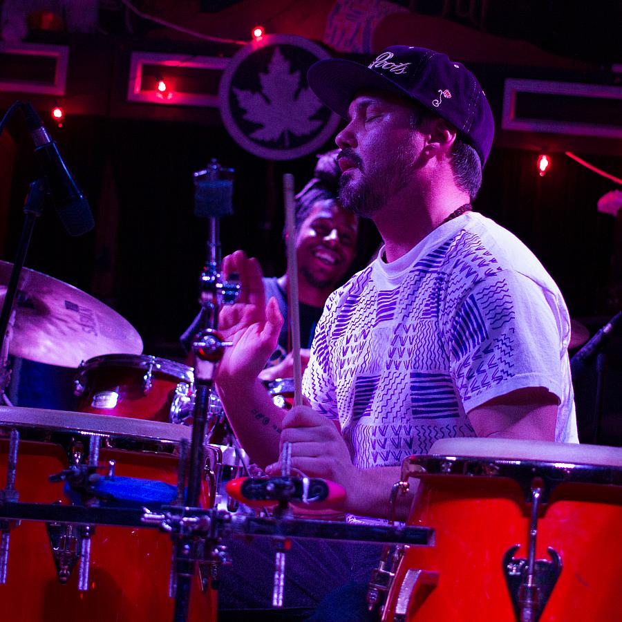 Luke Quaranta on conga drums
