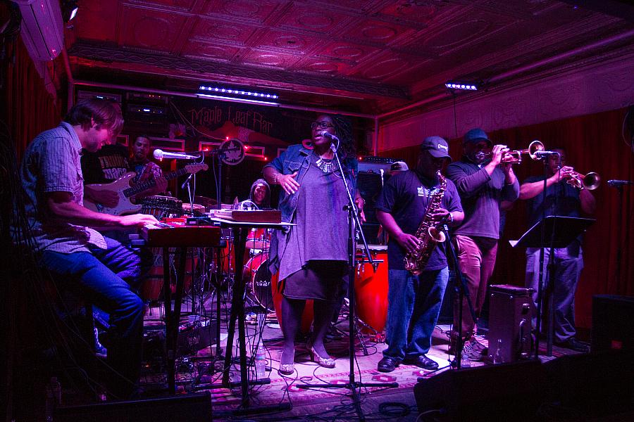 Abena Koomson joins the band on stage