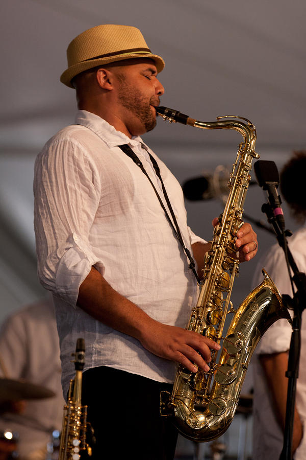 Derek Douget on alto sax