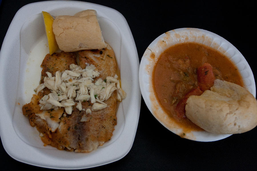 Crawfish Bisque and Trout Baquet combo
