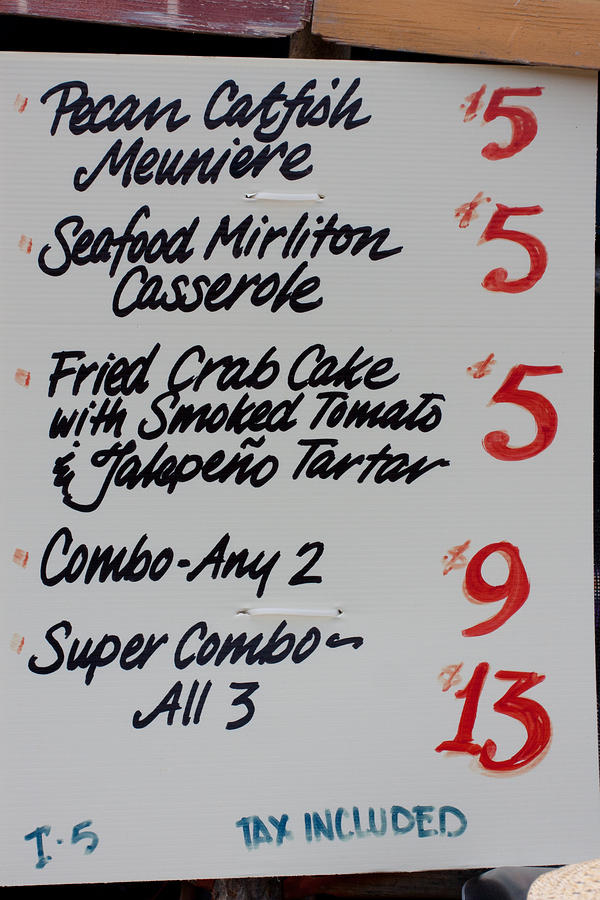 C.P.G. Catering menu