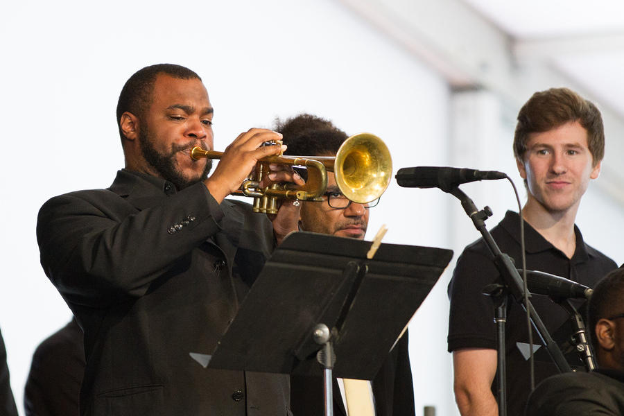 Andrew Baham on trumpet