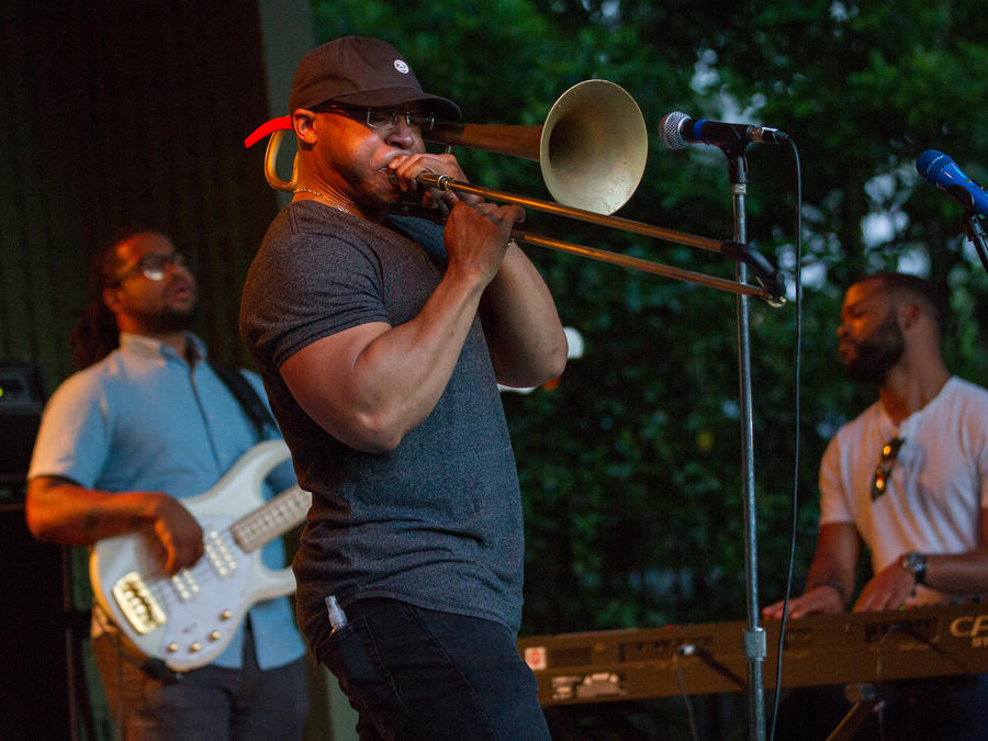 Winston Turner on trombone