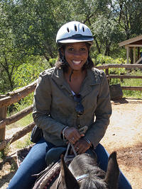 Bianca on a horse