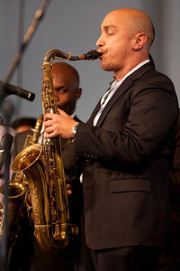 Allen Dejan Jr. on sax
