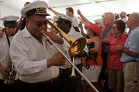 Eddie King, Jr. on trombone