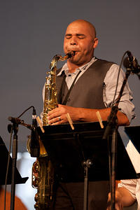 Derek Douget on sax