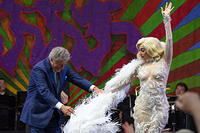 Tony and Lady Gaga pose after the show