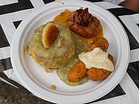 Crawfish Sack, Oyster Patties, Crawfish Beignets