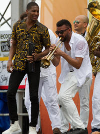 Jon Lampley on trumpet