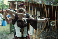 Justine tries a new bow